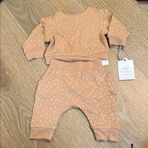 Cloud Island Baby Set in Tan and White NWT